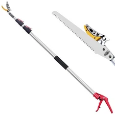 4.6-10ft Extendable Tree Pruner，Cut and Hold Pruning Trimmer - Long Reach Pol...