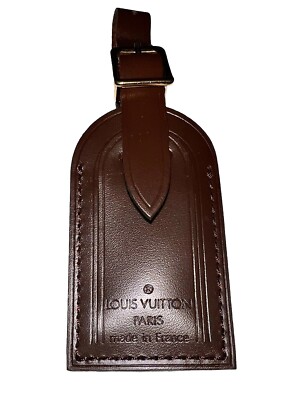 Louis Vuitton Damier Ebene Leather Tag Small Brown Bag Charm Name
