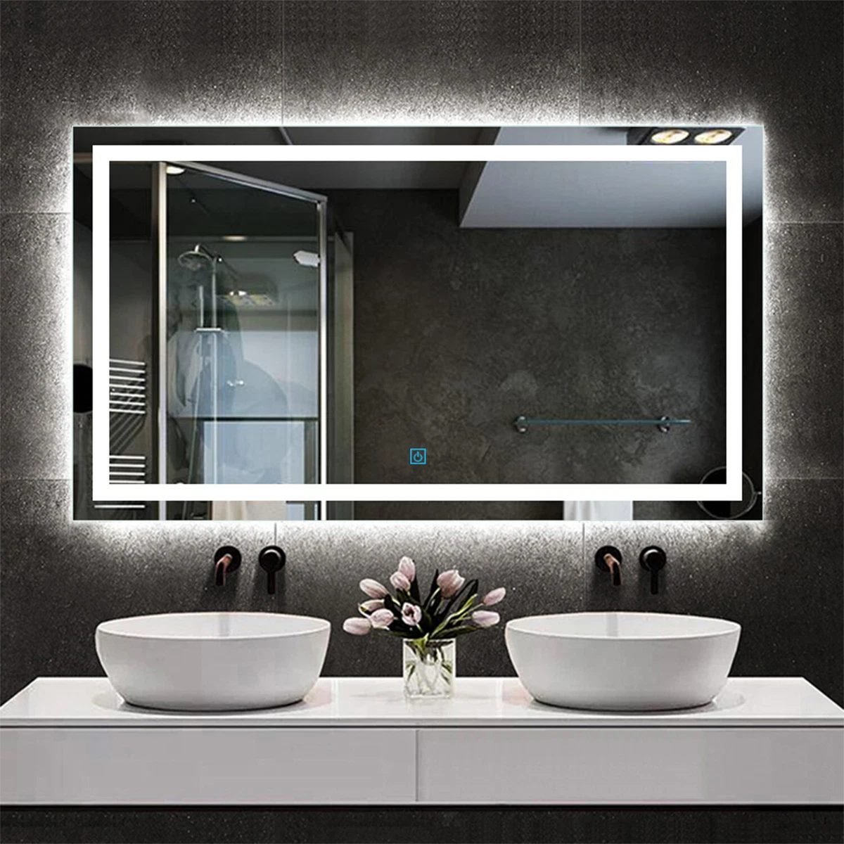 Large bathroom led mirror deals
