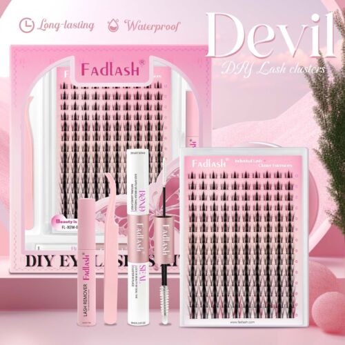 Fadlash Cluster Lashes Kit Eyelash Clusters 0.07mm Wispy Lash Clusters DIY Lash - Picture 9 of 10