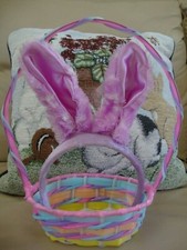 New Easter Bunny Headband Ears Purple Plush/Satin basket Kids' Theater Costumes