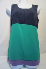 SIMPLY VERA WANG blue green purple layer tunic top - Women PS NWT $48