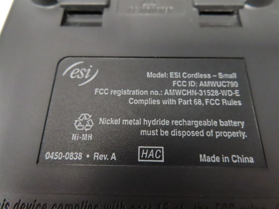 ESI 900MHz Digital Small Cordless Telephone With Charging Base AC 5000-0354 - Image 4 of 4