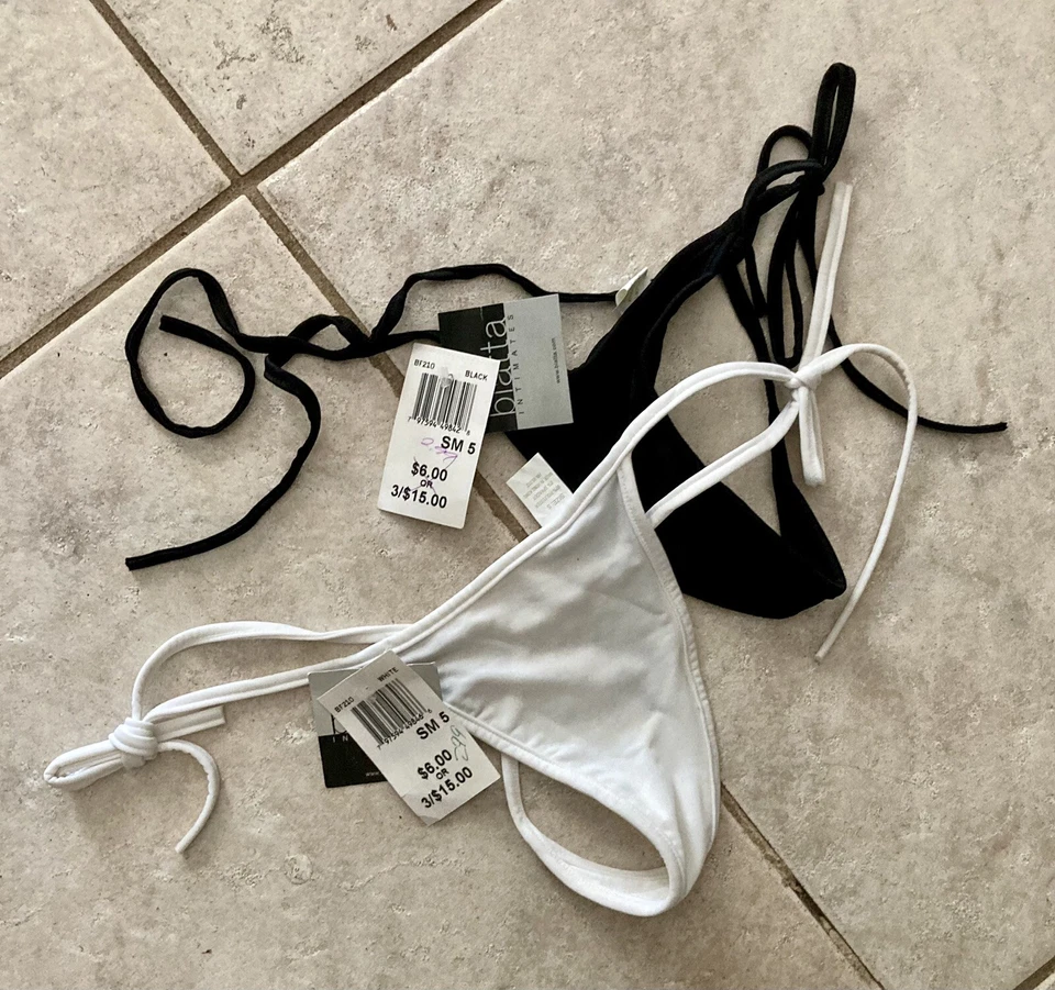 S Alfani Cami Sleep Top black  2 Biatta G-String Tie Side Thong White Black sz S - Image 4 of 4