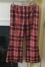 NWT Vintage Bobbie Brooks Plaid Red Crop Cuffed Trousers Pant Deadstock - Size 7