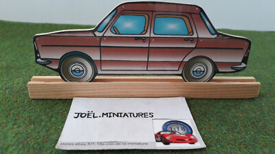SIMCA 1000 cutout red plywood wood 16 cm length display BERGAMOTE