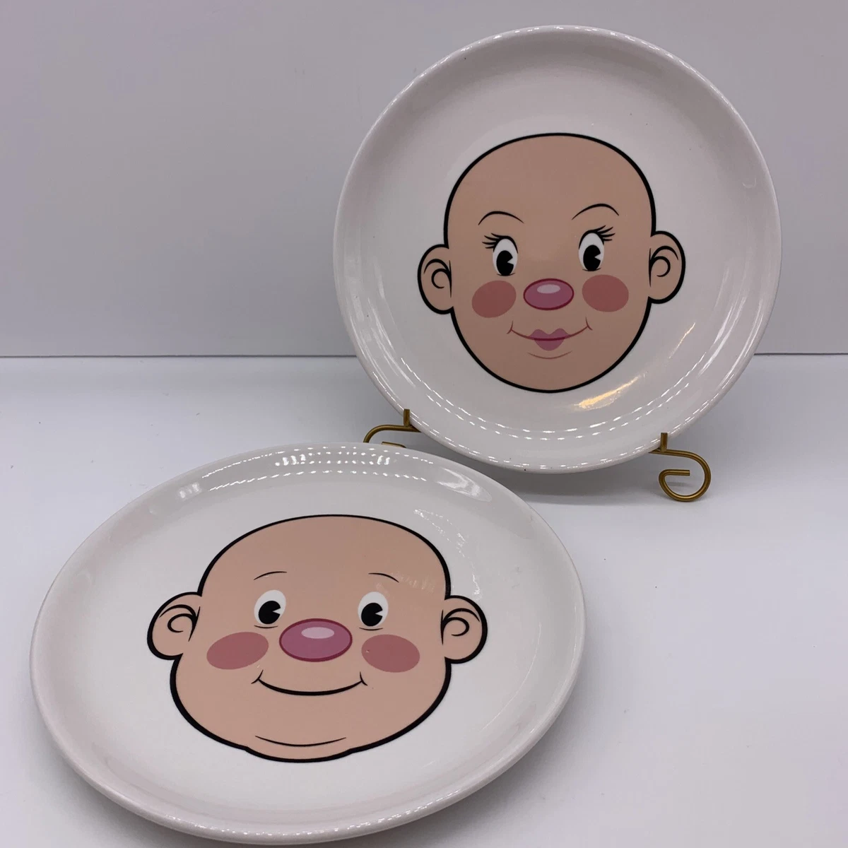 Plays With His Food Set Of 2 Plates Fred Friends 8.5 Kids Plate