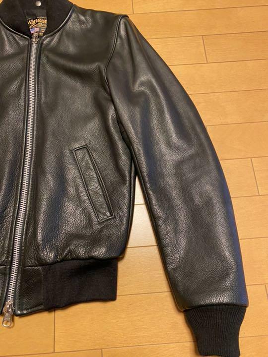 Vanson Ron Herman Leather Zip Up Team Blouson Jacket Cowhide men