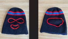 Vintage Unique Knit Robber Ski Mask 3 Hole AND 1 Hole Balaclava 80s 90s