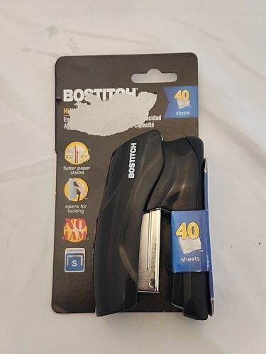 Bostitch Stapler 40-Sheet Half Strip Flat Clinch Black B175BLK