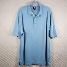FootJoy FJ Blue All Over Polka Dot Pattern Golf Polo Shirt Men  s Large L