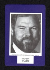 Merlin Olsen HOF Rams Football Actor 1993 Face To Face Game Card Canadian Issue