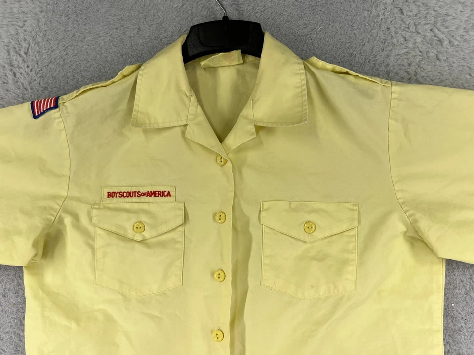 Boy Scouts of America Shirt Womens 14 Yellow Official Blouse Button Up US Made - Image 4 of 4