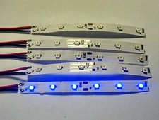 6 LED light strip (lot of 5) Blue HO interior lights