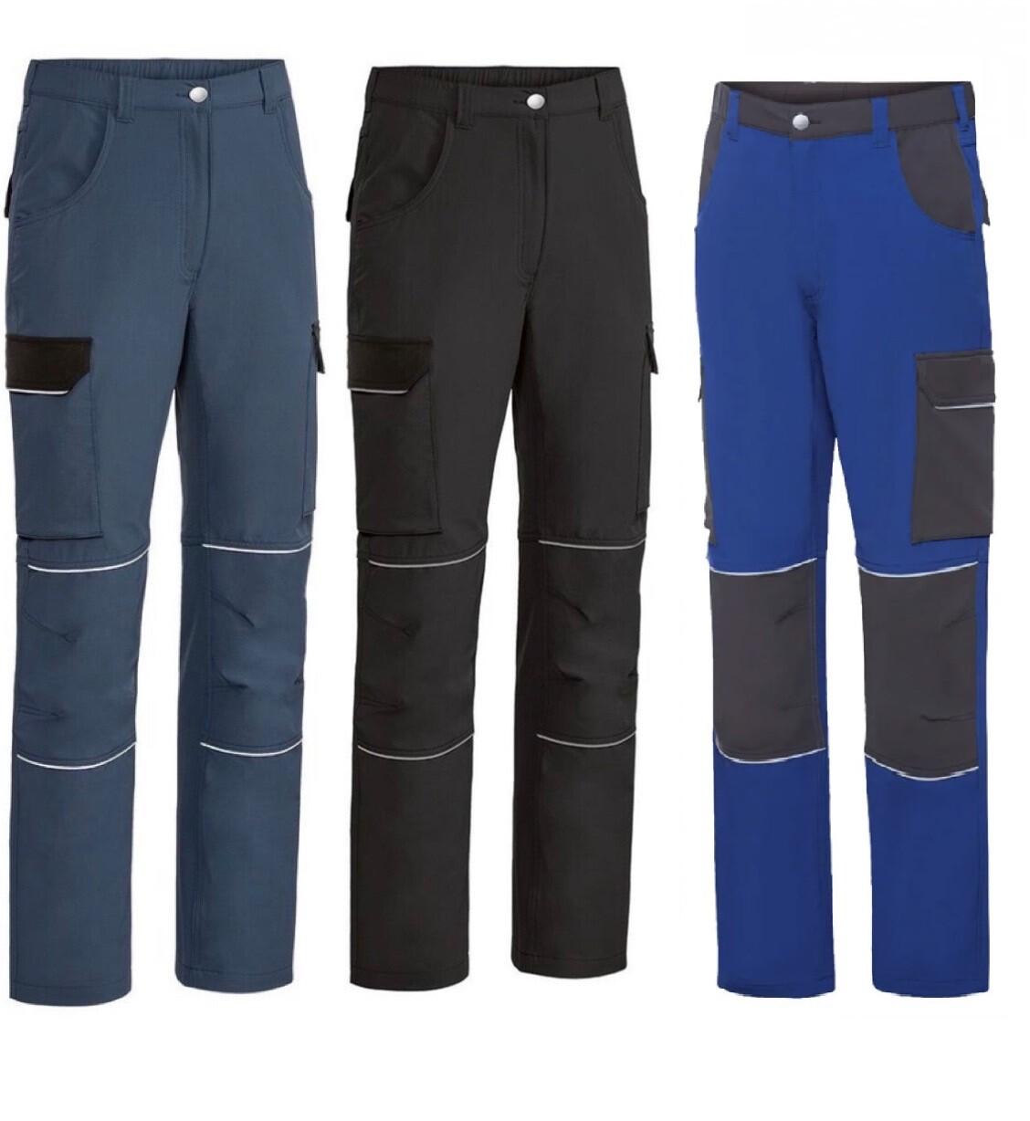 Mens Cargo Work Trousers Stretchy Combat Elasticated Waist Tactical