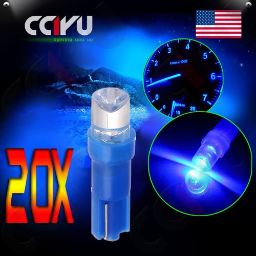 20Pcs T5 17 37 73 74 Blue Instrument Cluster Panel Gauge Dash LED Bulbs