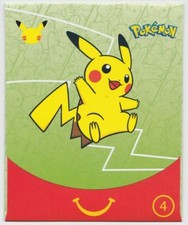 McDonalds Happy Meal 25th Pokemon Card Anniversary in Pikachu Box Toy Art Set 4