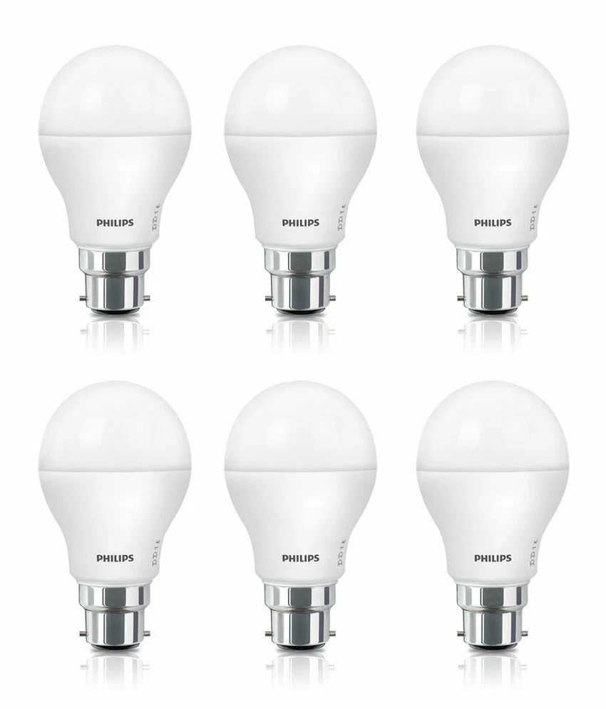 6 x Philips 11W LED Bulbs Globe Cool Daylight 1250 Lumen B22 A60 Value pack