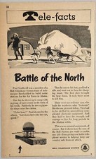 1955 Print Ad Bell Telephone System Air Force Radar Stations Alaska Polar Bear