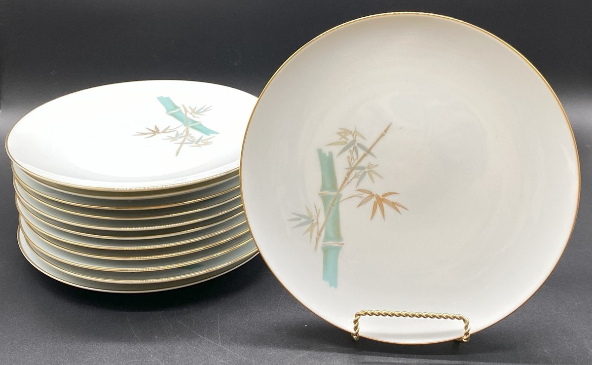 (12) NORITAKE ORIENTAL DINNER PLATE, GOLD TRIM, JAPAN, 6341, USED