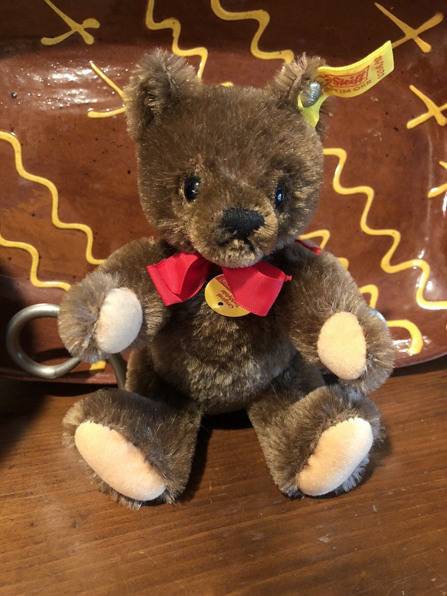 ぬいぐるみ Antique Steiff Teddy Bear 1984 Vintage Steiff Teddy Bear 0156/18 Mohair 7 1/8