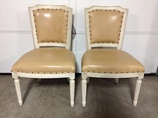 2 Frontgate Ainsley Shield Office Dining Table Side Game Office Leather Chair