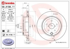 2 x BREMBO 09.A198.11 Bremsscheibe für SUBARU