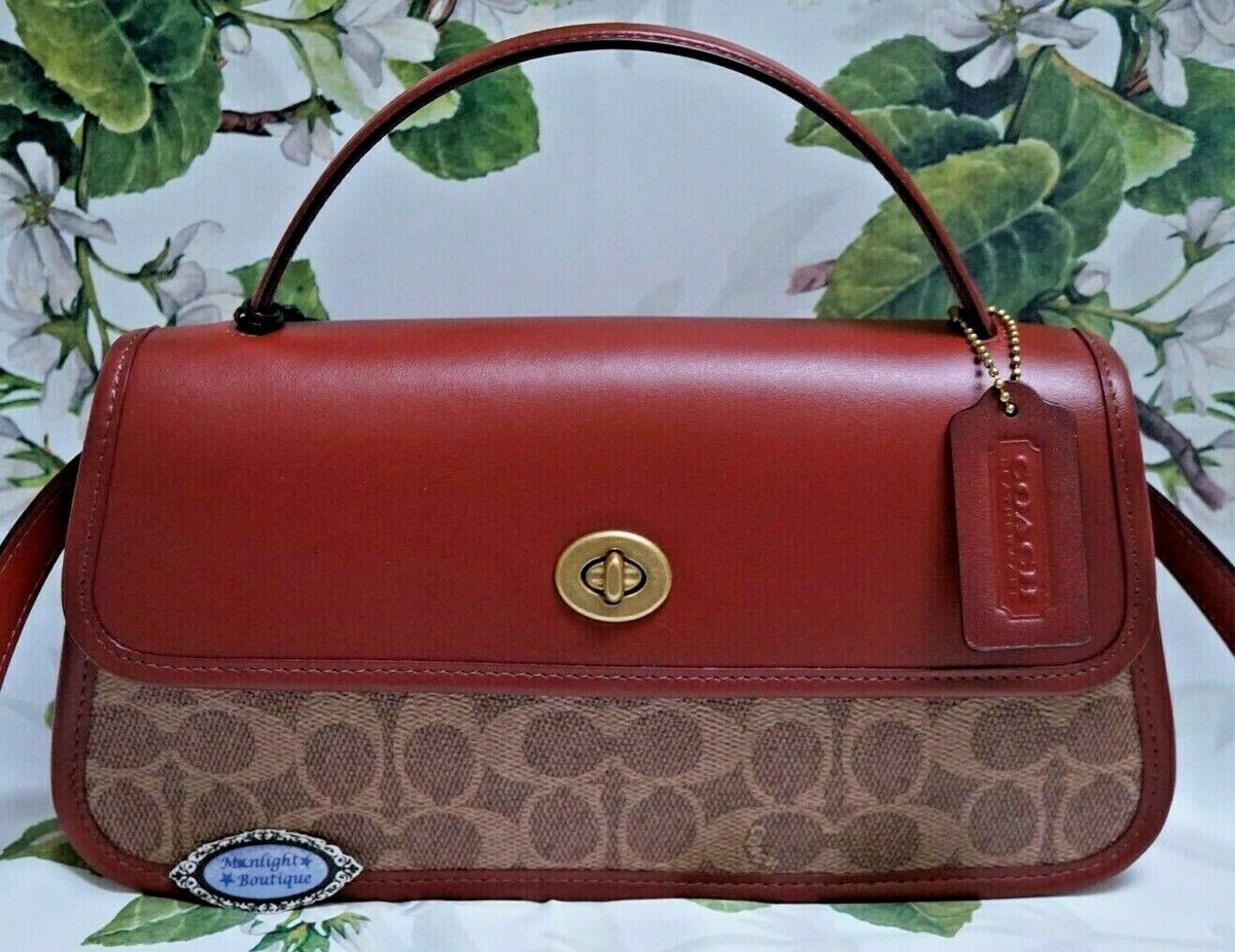 【kk/3.12】COACH 2way ボンドバッグ 30949 Coach Bond Bag in Signature Canvas 30949 Tan Rust Satchel Leather