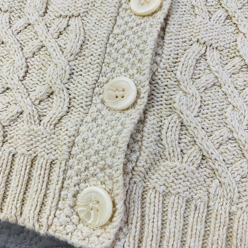 Northern Reflections Sweater Cardigan Mens Medium Cable Knit Fisherman Cream - Picture 4 of 8