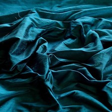 Iridescent Teal Blue Dupioni 100 Silk Fabric, 44"/ 54"W, By The Yard  S-113 