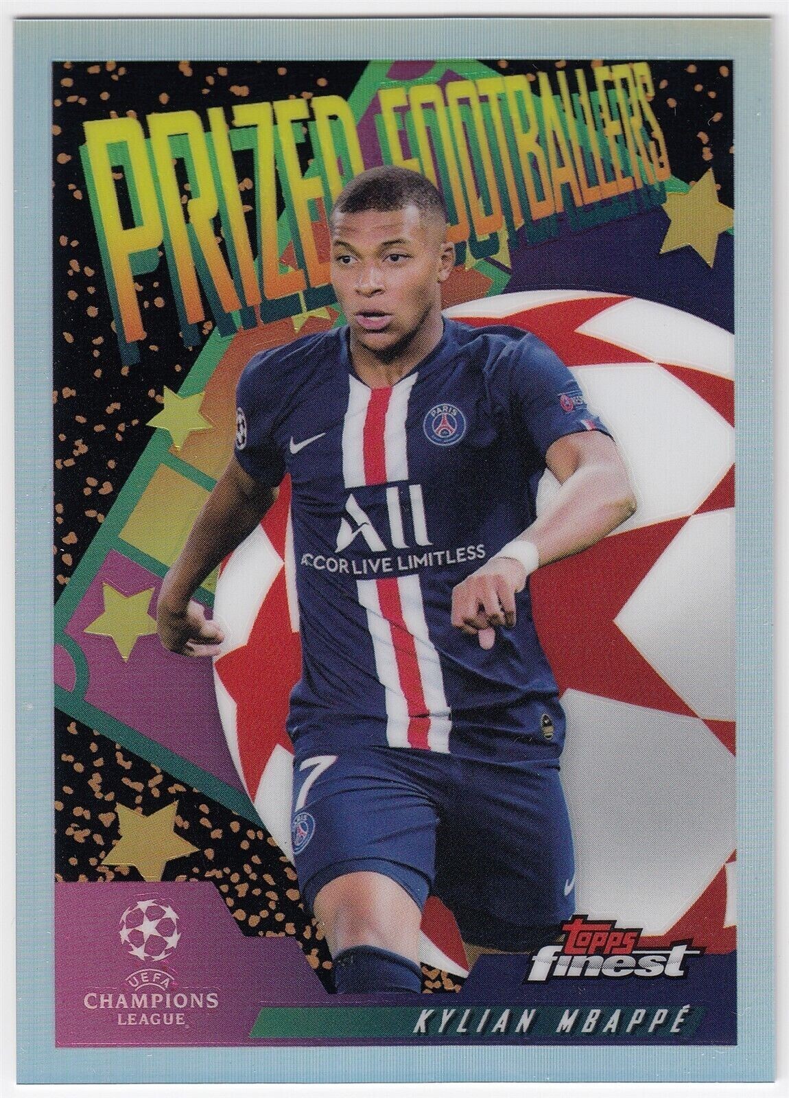 Kylian Mbappe 2019 Topps Finest UEFA Champions League Prized