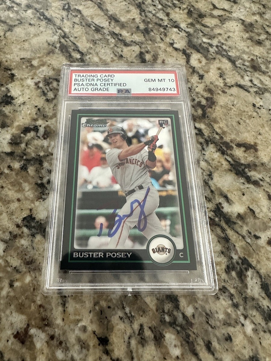 BUSTER POSEY Signed 2010 Bowman CHROME #1 Draft Pick RC PSA/DNA 