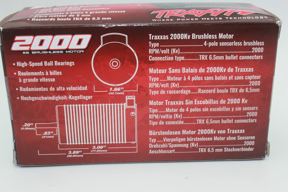 Traxxas 3483 Motor  2000Kv 77mm  Brushless  6,5mm Gold-Stecker SLEDGE NEU - Bild 4 von 4