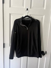  E UNRL Elite Pullover Men's L Black 1/4 Zip Golf Performance Gym Zipper Pocket
