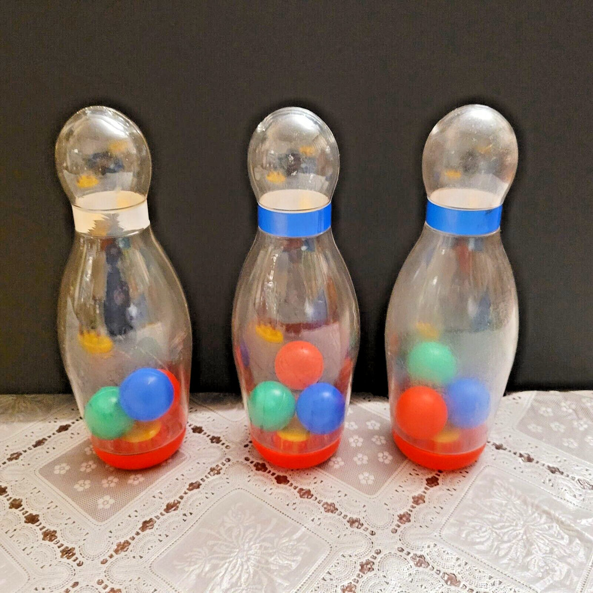 Little Tikes Big Strike Bowling Set 6 Pins Blue Ball Yellow Base