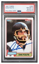 1981 Topps SIGNED Dan Fouts #265 PSA/DNA AUTO 10 “GEM-MT” San Diego Chargers HOF