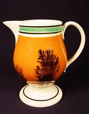 VERY RARE 1790s MOCHA DECORATED PITCHER MOCHAWARE PEARLWARE STAFFORDSHIRE MINT
