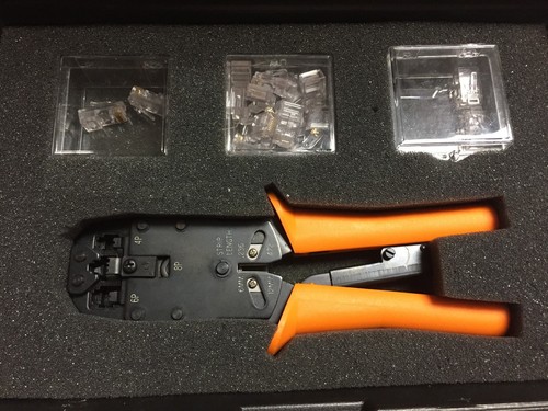 Ratcheted Crimper set for RJ type 4,6 & 8 Pin Plugs ethernet cat5 cat6 - Picture 4 of 6