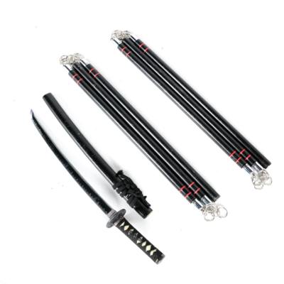 Japanese Nodachi Sword with Two Three-Section Staves