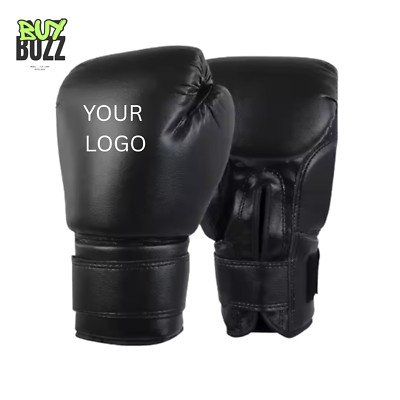 Pro Boxing Gloves 8oz–16oz – Black Training Sparring Gloves for