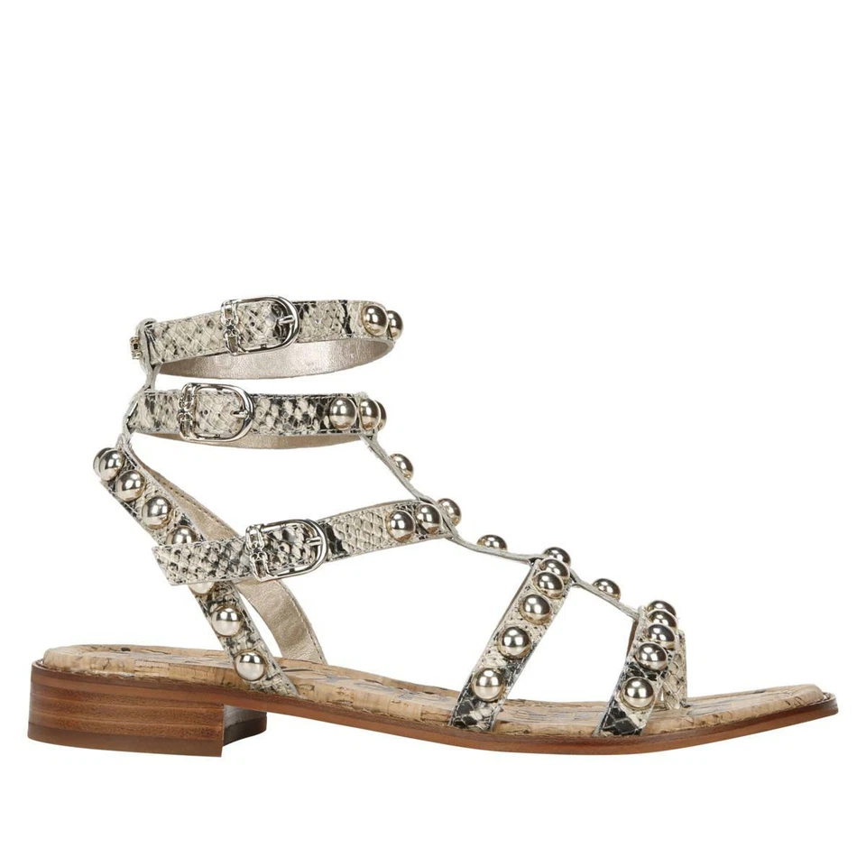 Sam Edelman 女式绑带 Eavan 皮革凉鞋黑色/裸体 6M 码 — 第 3/4 张图片