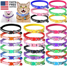 24 Pcs Cat Collars with Bells for Litter Cat Puppy Soft Nylon Whelping Adjustab