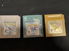 Pokemon Crystal, Gold and Silver Game Boy Color US Version Lot Read Description!