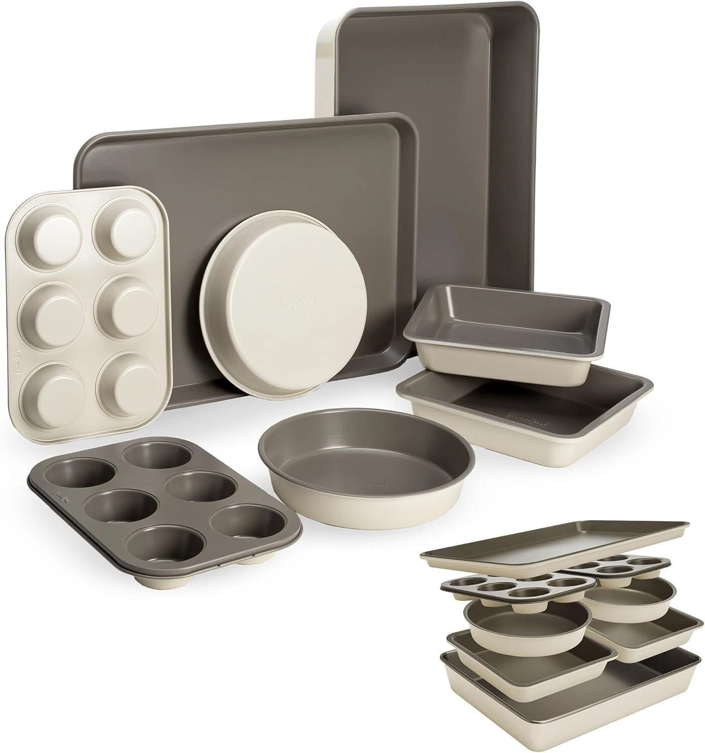 8-Piece All-In-One Nonstick Bakeware Set Stackable Space Saving Dishwasher Safe