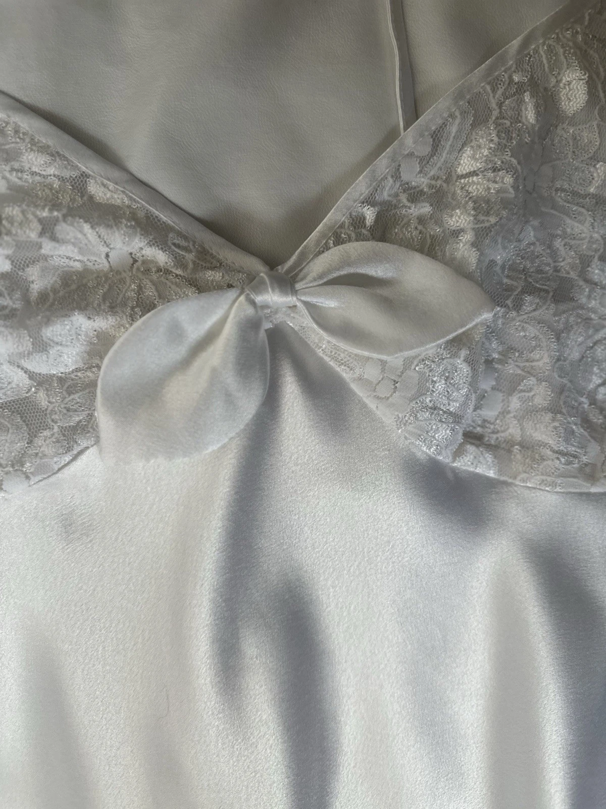 VALENTINO Camicia da notte vintage California Dynasty abito slip bianco medio pizzo civetta