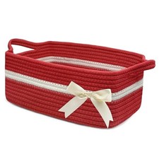 Gift Baskets Empty for Kids, Storage Basket for 13"L x 10"W x 5"H Red White