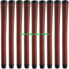 The Grip Master The Roo Leather Golf Grips Standard Size Core .600 Red Set of 9
