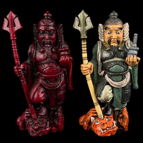 Vintage Kaiyodo Fukujin Netsuke Bishamonten Lucky God Strap Figure Japan Import
