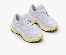 Marc Jacobs The LAZZY Runner Sneakers WHITE Yellow Size 38 8 NEW NIB
