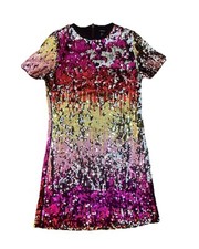 Y2k Festival Forever 21 Dress Sz S Metallic Sequin Mini Disco Mobwife